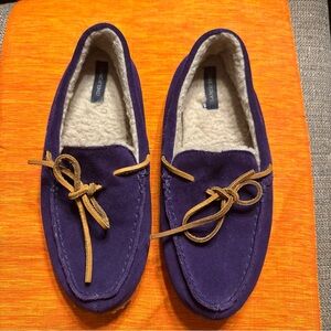 Lands' End Women's Purple Loafers with Tan Laces